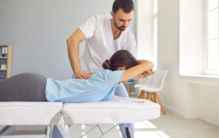 chiropractic adjustment on a female patient